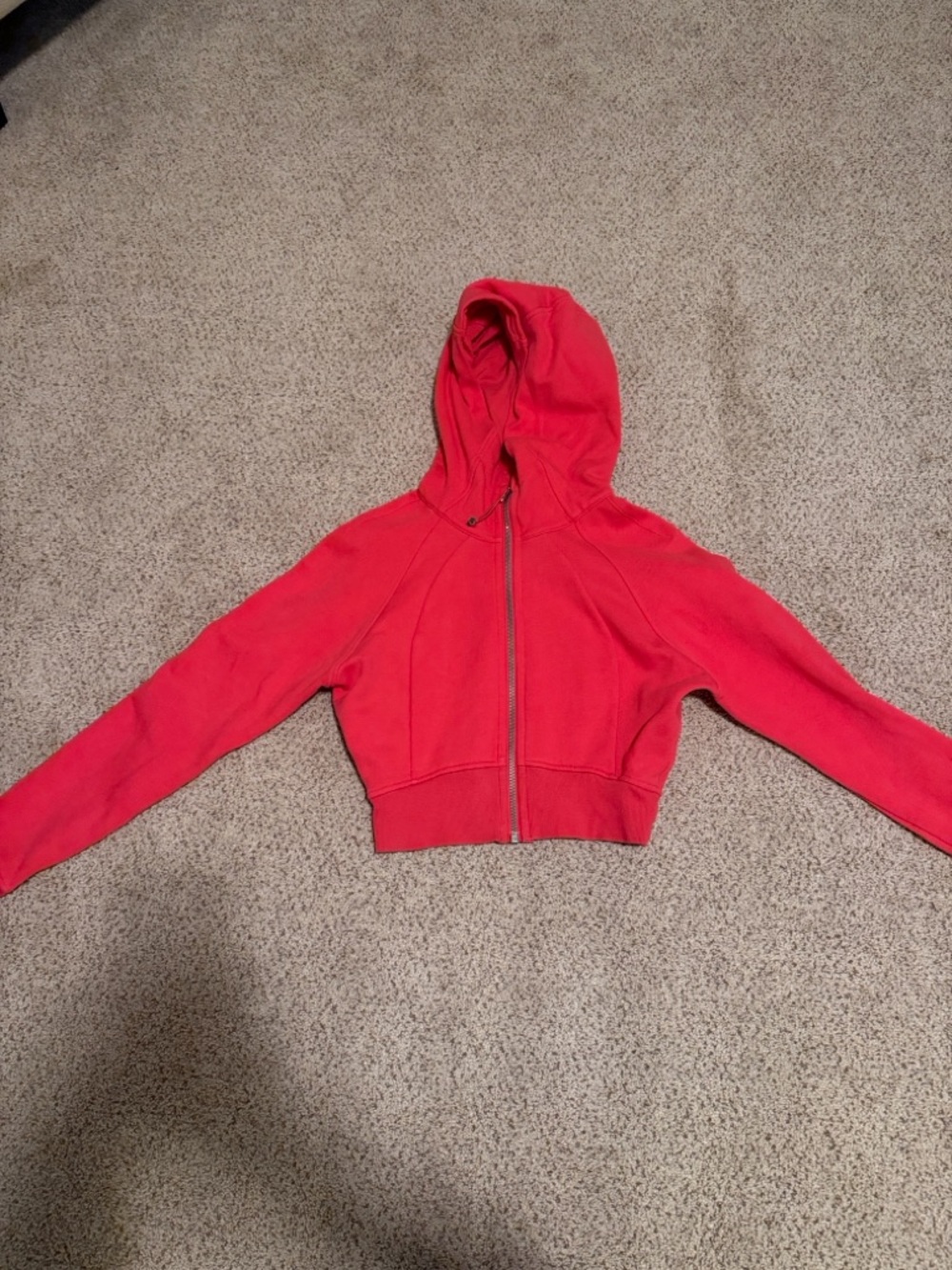 lululemon athletica Red Cropped Zip Hoodie